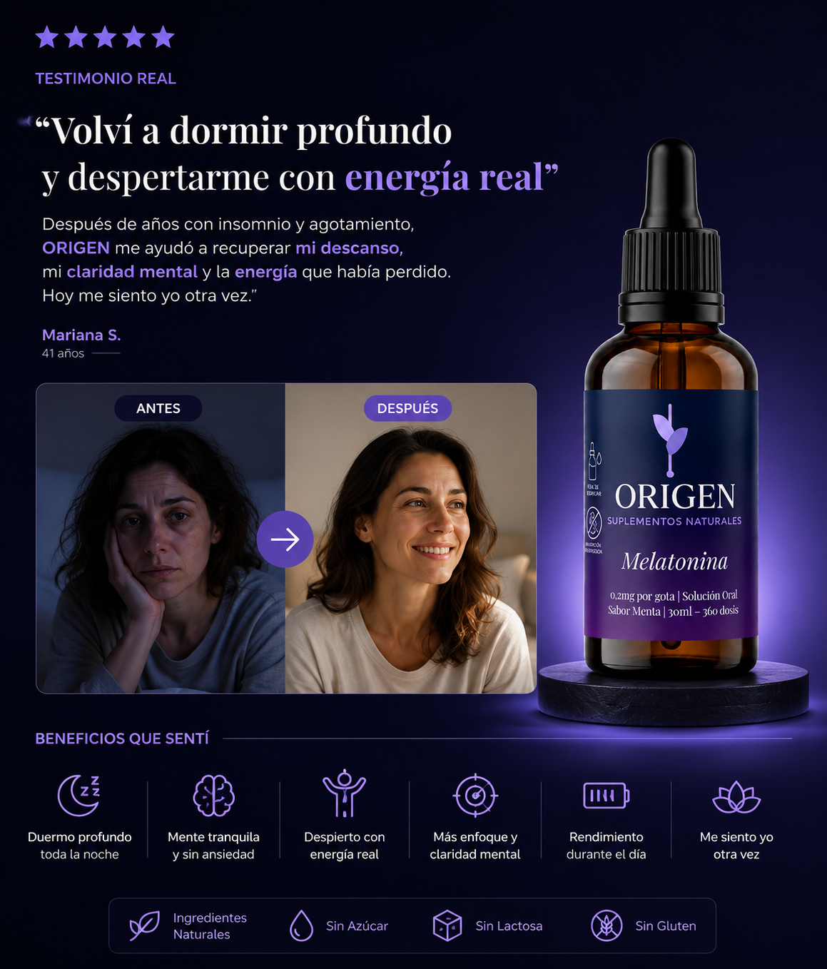 Melatonina en Gotas — Descansá Mejor Cada Noche
