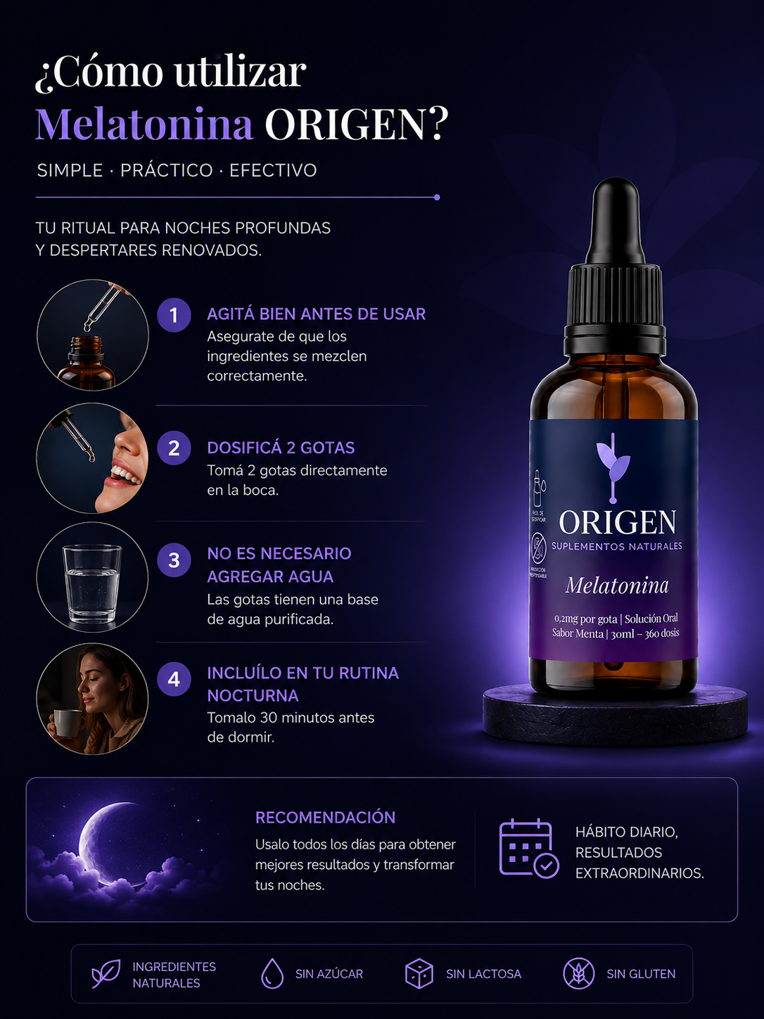 Melatonina en Gotas — Descansá Mejor Cada Noche